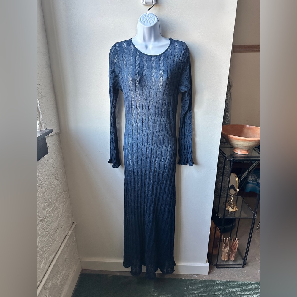 Women’s Summer Beach Cover Up Crochet Dress Navy Size S, NWOT - Picture 3 of 10
